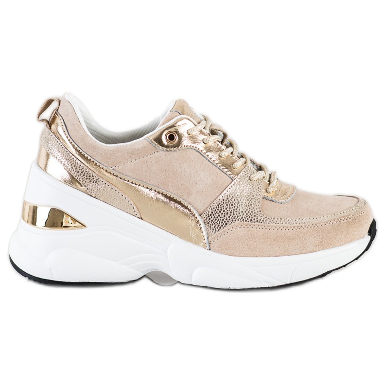 Filippo Zapatillas de cuero con cuña beige