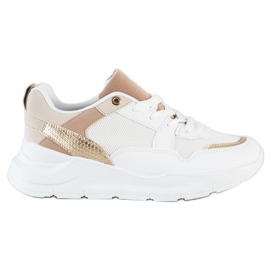 SHELOVET Zapatillas con estilo con malla blanco
