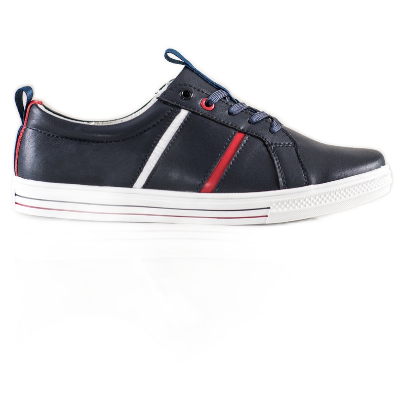 Filippo Zapatos deportivos clásicos de cuero azul marino