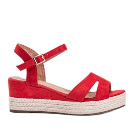 Alpargatas rojas en la cuña Moon Rising rojo