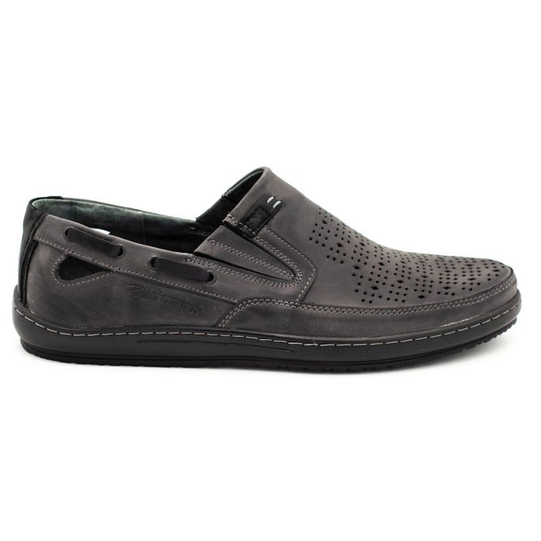 Polbut Zapatos de hombre, mocasines calados J68 / 2L gris Polbut Zapatos de hombre, mocasines calados J68 / 2L gris
