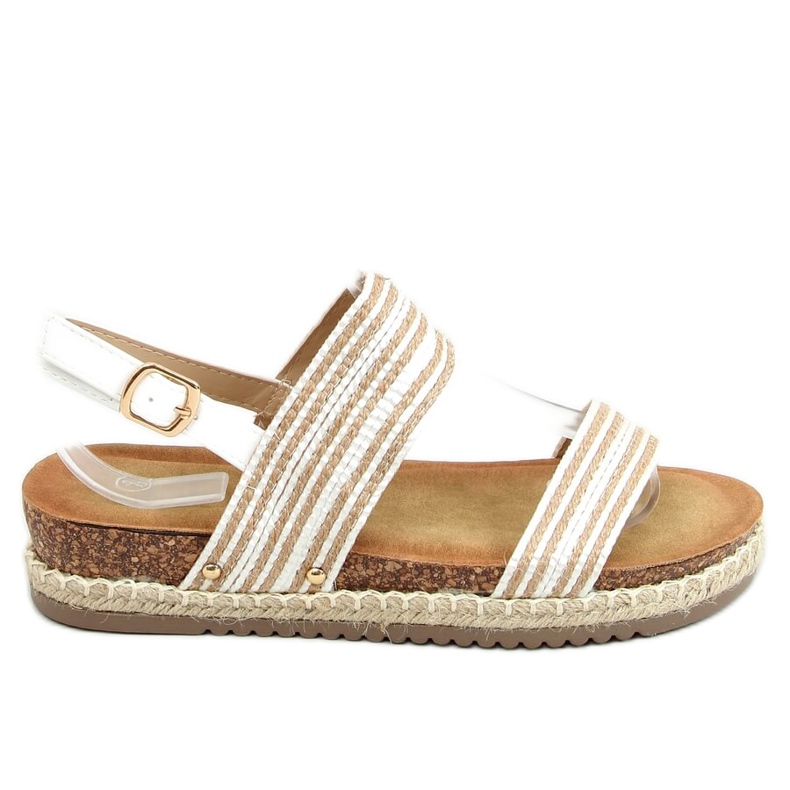 Sandalias alpargatas en blanco y beige FD-50 Blanco