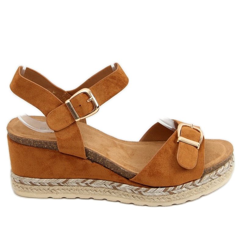Alpargatas con cuña camel YL93 Camel marrón