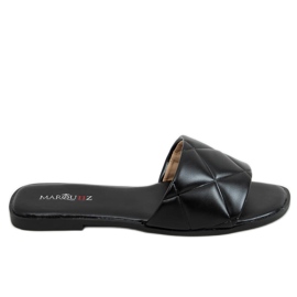 Pantuflas acolchadas negras 5860 Black negro Pantuflas acolchadas negras 5860 Black negro