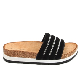Pantuflas de corcho negro LS018 Negro