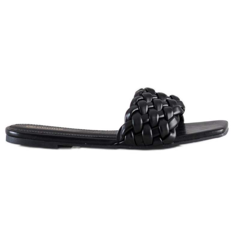 Goodin Pantuflas de Eco Piel Trenzada negro Goodin Pantuflas de Eco Piel Trenzada negro