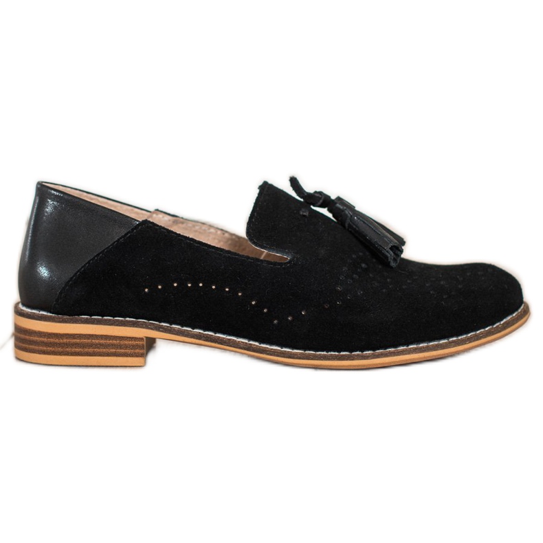 Filippo Señores de cuero con flecos negro