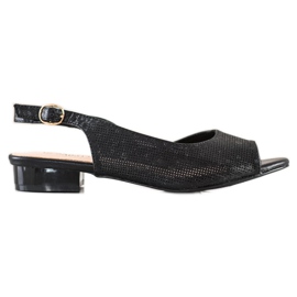 Sabatina Sandalias caladas en tacones bajos negro