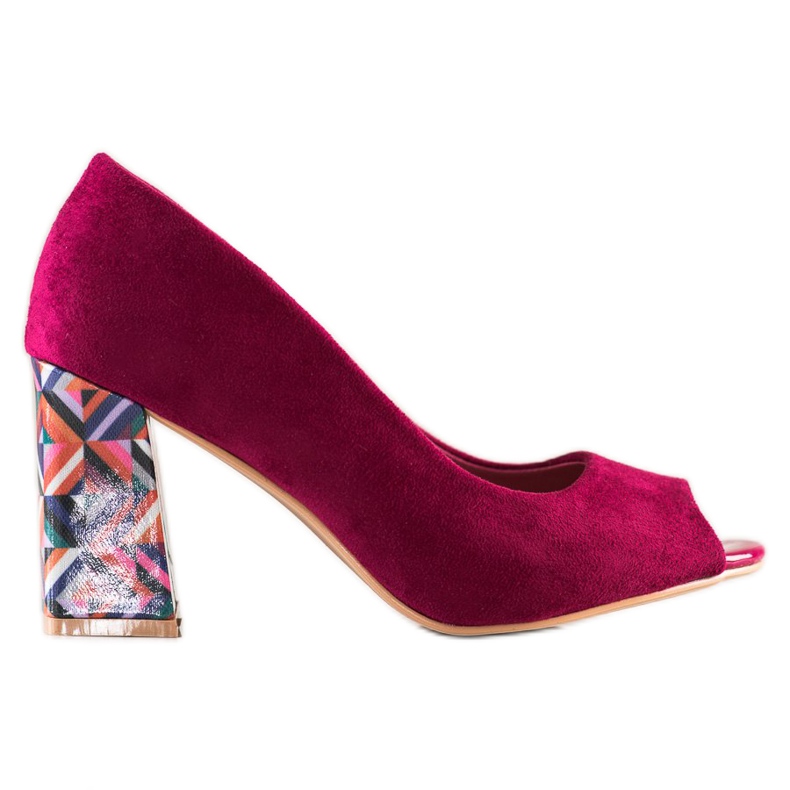 Sabatina Zapatos de salón con punta abierta y tacón decorativo rosado