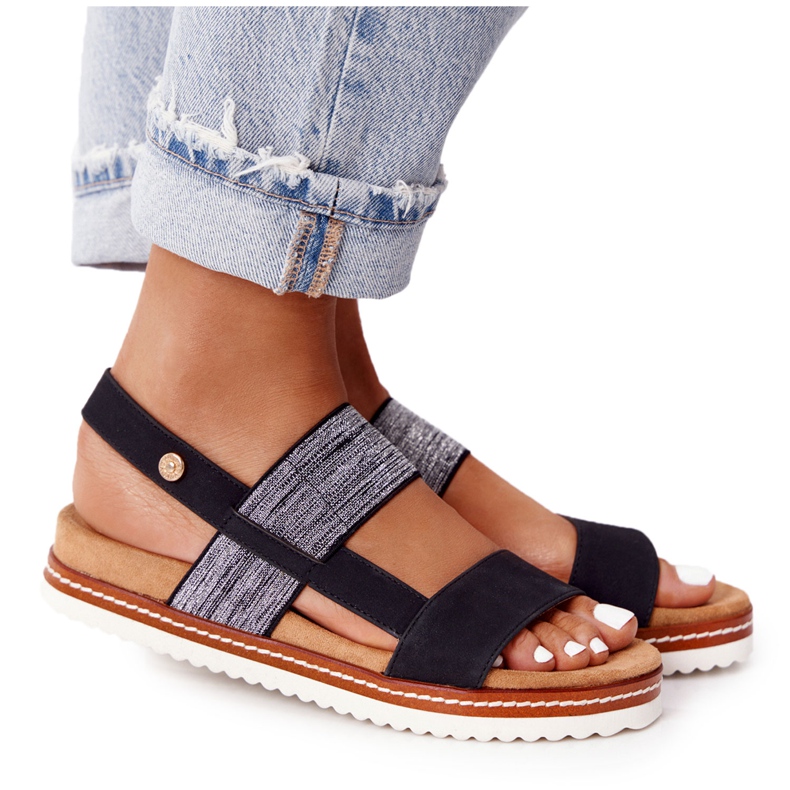 EVE Sandalias Con Puño Plata Negro Almería EVE Sandalias Con Puño Plata Negro Almería