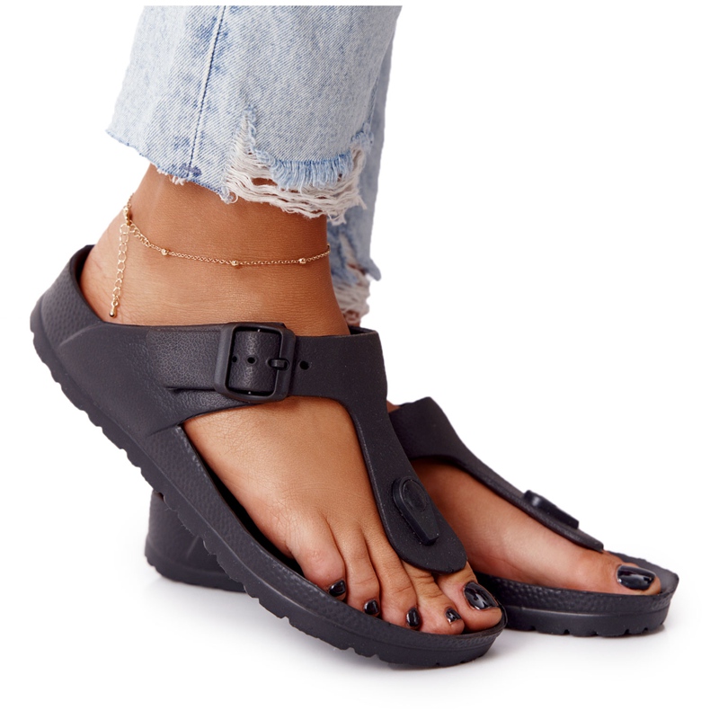 NEWS Chanclas de Goma Mujer Negra Alma negro