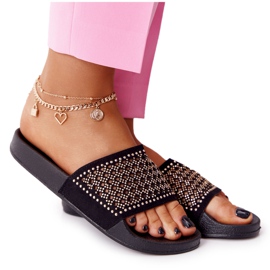 EVE Pantuflas Tonya de Goma Negra con Lentejuelas negro