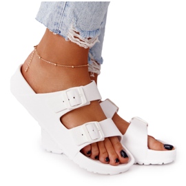 NEWS Pantuflas de goma Stacy blancas para mujer blanco