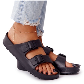 NEWS Pantuflas de goma Stacy negras para mujer negro