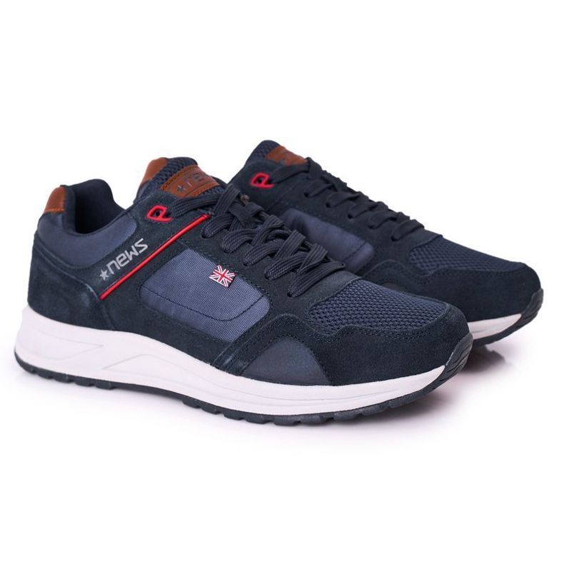NEWS Zapatillas deportivas de hombre Sneakers Navy Fabian azul marino