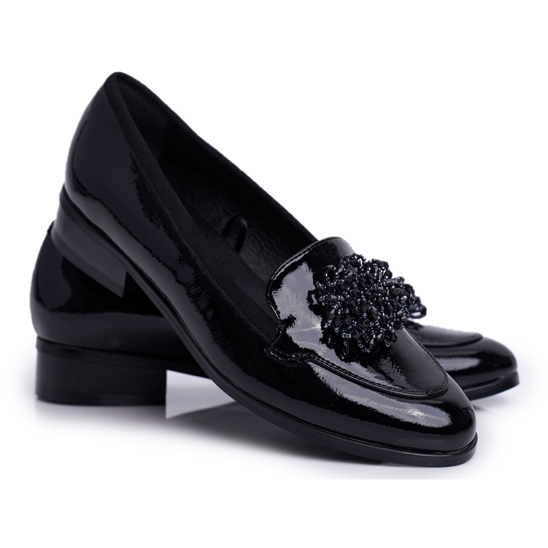 Mocasines Lacados Vinceza 21-10527 Negro