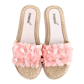 Pantuflas con flores rosas LS003 Pink rosado