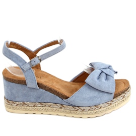 Alpargatas con cuña con lazo, azul YL92 Azul Alpargatas con cuña con lazo, azul YL92 Azul