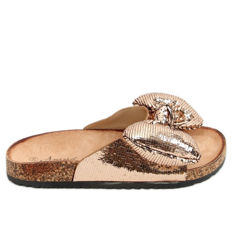 Zapatillas Mickey con lazo champán N-79 Champagne dorado