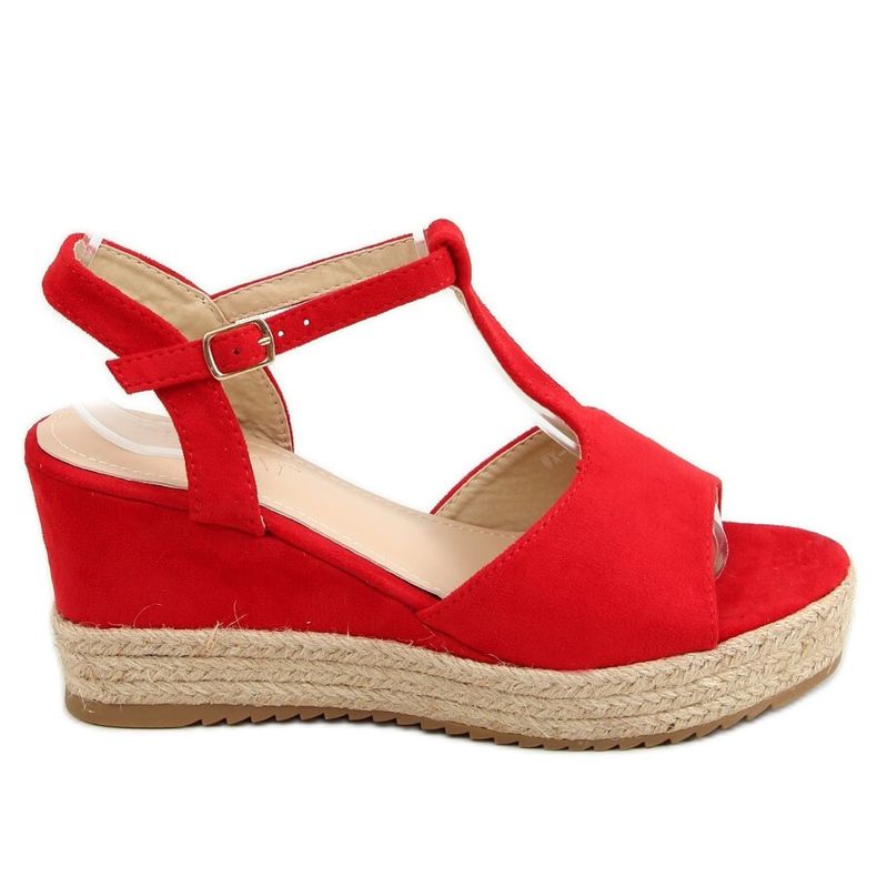 Alpargatas rojas con cuñas, rojo WX-08 Rojo Alpargatas rojas con cuñas, rojo WX-08 Rojo