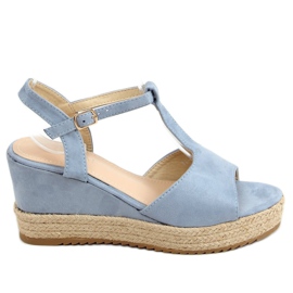 Alpargatas azules con cuñas WX-08 LT.BLUE