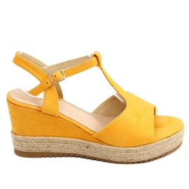 Alpargatas con cuña miel WX-08 Amarillo
