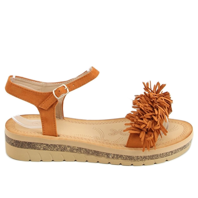 Sandalias con flecos camel JN315 Camel marrón