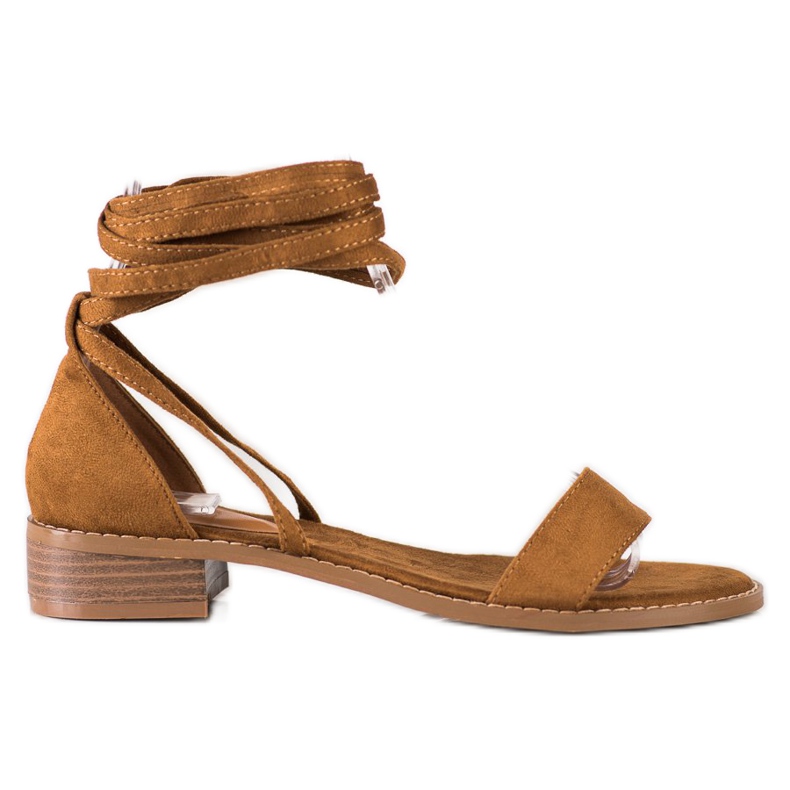 Goodin Sandalias atadas con ante marrón