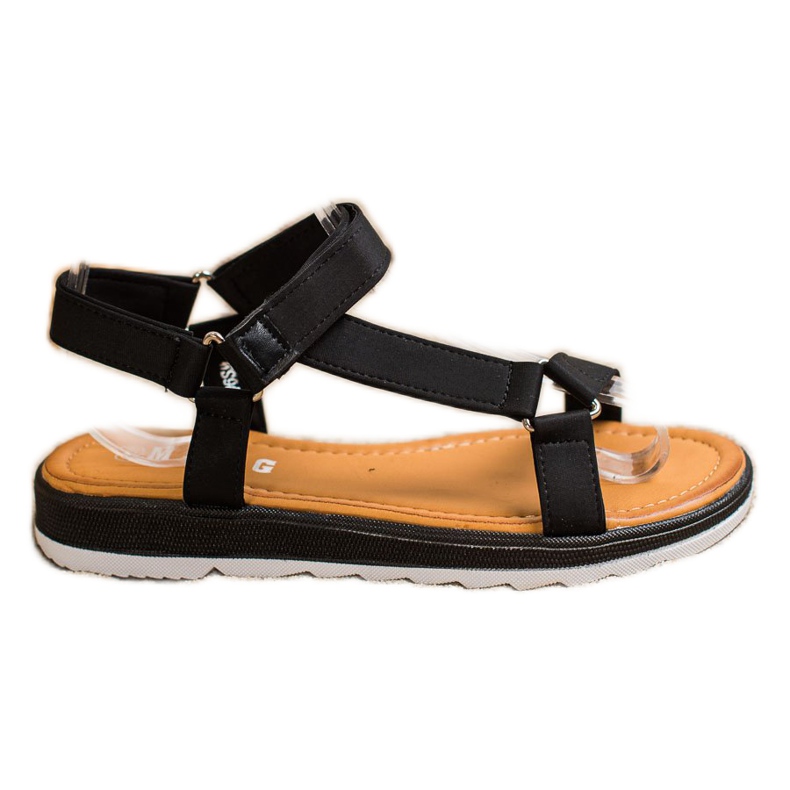 SHELOVET Sandalias de moda con velcro negro