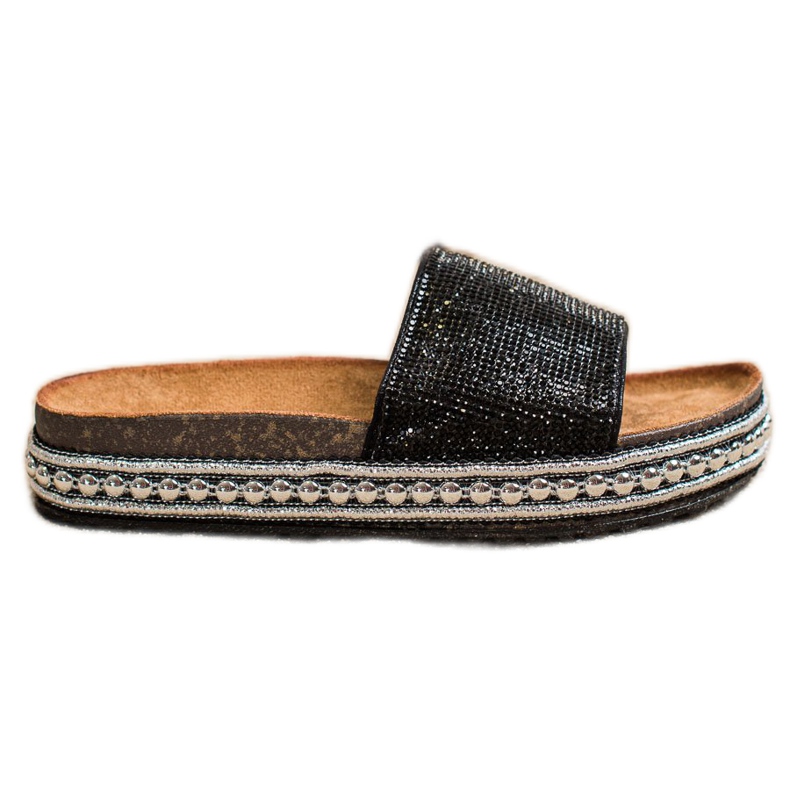 SHELOVET Zapatillas de cristal de moda negro