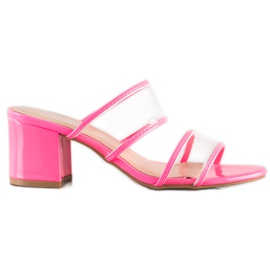 Small Swan Pantuflas Con Tiras Transparentes rosado