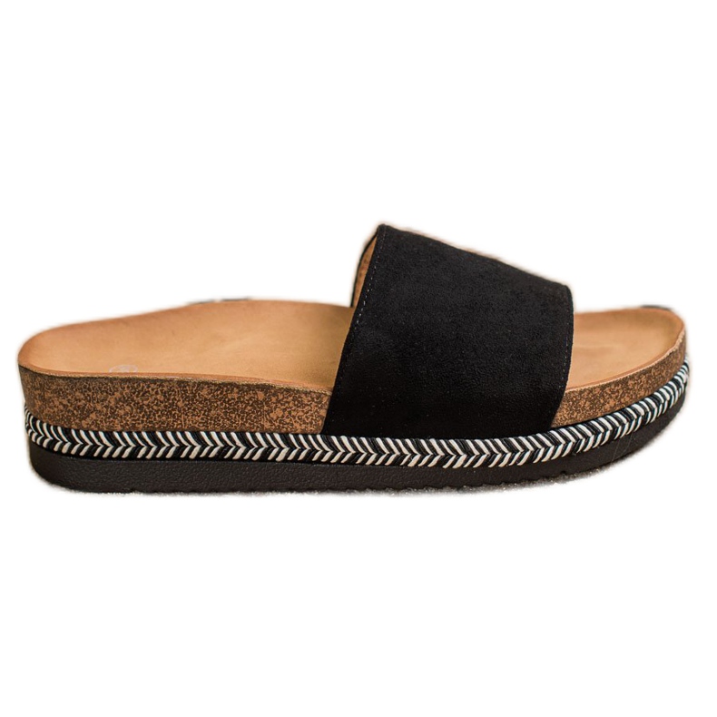 SHELOVET Zapatillas de ante en la plataforma negro