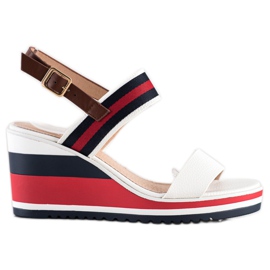 Filippo Sandalias de cuña con rayas multicolor