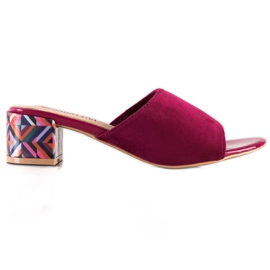 Sabatina Pantuflas de tacón estampadas rosa