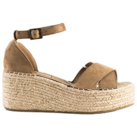 Corina Sandalias de alpargatas de moda beige