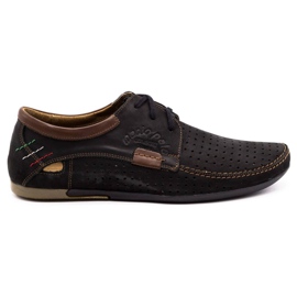 Olivier Zapatos de cuero a puentes para hombres 563 negro marrón
