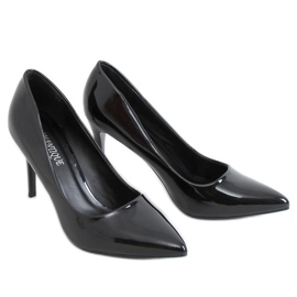 Zapatos de salón con tacón lacado en negro 3963 Negro