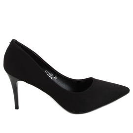 Tacones negros sobre un tacón cómodo LL-88p Negro