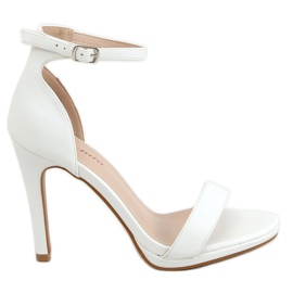 Sandalias blancas sobre tacón alto S-835 Blanco