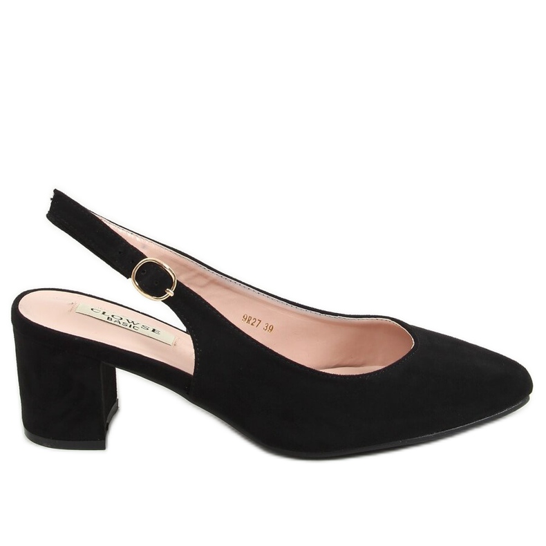 Negro Zapatos de salón con tacón abierto negro 9R27 Negro