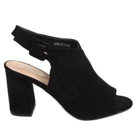 Sandalias con tacones anchos negro 2D6L221-89 Negro