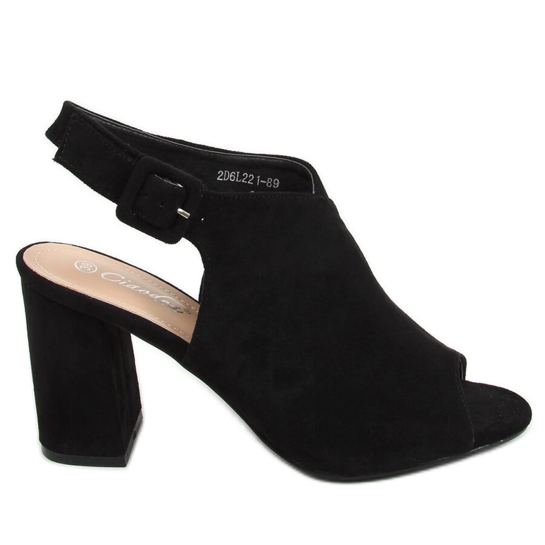 Sandalias con tacones anchos negro 2D6L221-89 Negro
