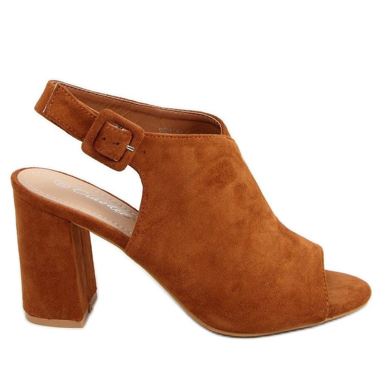 Sandalias de tacón ancho camel 2D6L221-89 Camel marrón