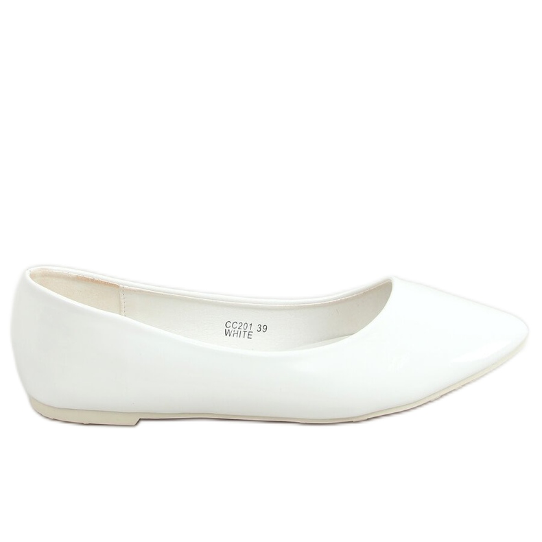 Bailarinas lisas lacadas en blanco CC201 Blanco