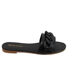 Zapatillas negras con cadena 7857 Negra negro