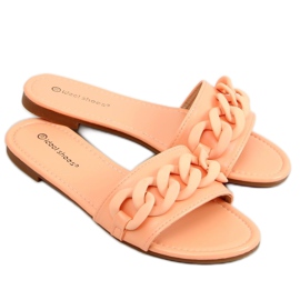 Pantuflas con cadena albaricoque 7857 Naranja multicolor