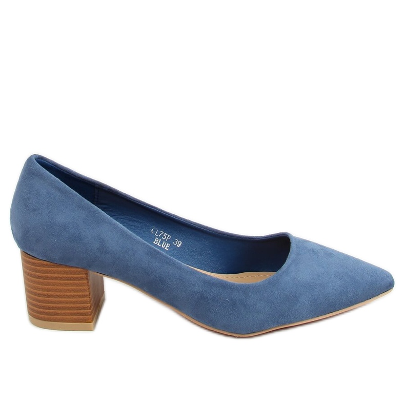 Salón con tacones de madera azul CL75P Azul