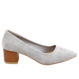 Zapatos con tacón de madera gris CL75P Gris