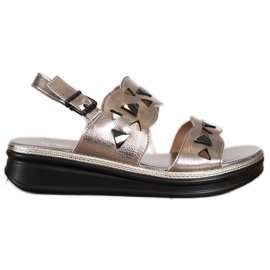 Sandalias plateadas en la plataforma Sergio Leone