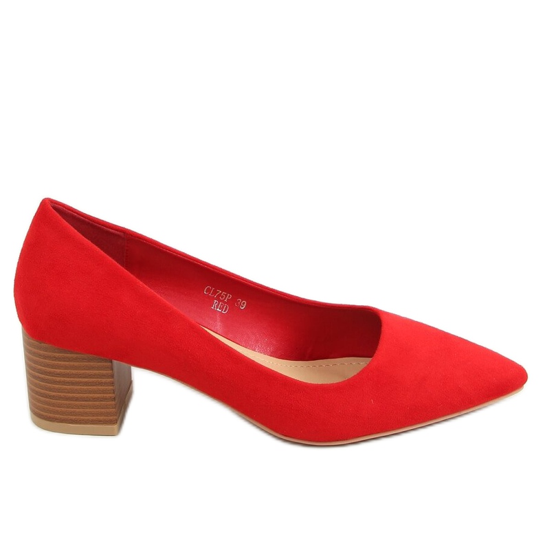 Salón con tacones de madera rojo CL75P Rojo